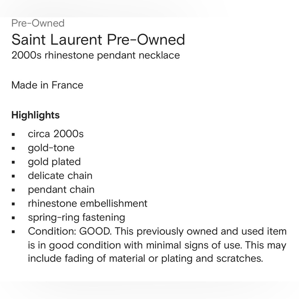 Yves Saint Laurent Vintage Gold Geometric Pendant Necklace - Picture 7 of 8